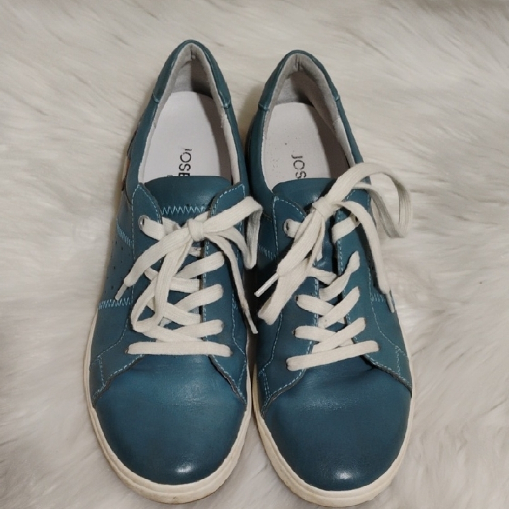 Josef Seibel Blue/White Sneakers Classic Low-Top Design Sz.38/8 - Picture 5 of 12
